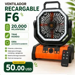 Ventilador Recargable F6 «20,000mha»