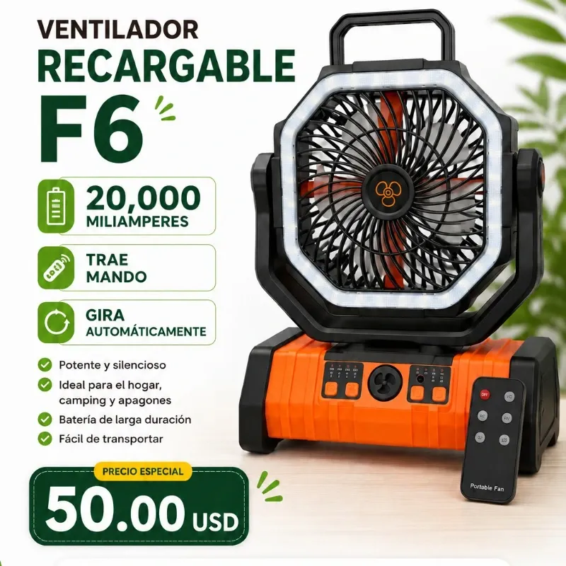 Ventilador Recargable F6 «20,000mha»