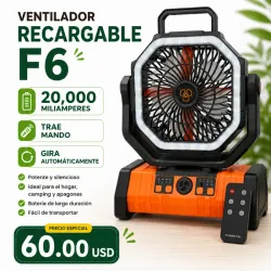 Ventilador Recargable F6 «20,000mha»