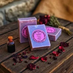 Jabón de Flor de Jamaica y Vino Tinto