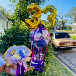 ✨Cajita de ancheta con globos gigantes de números ✨