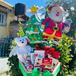 Cajita exagonal Papá Noel