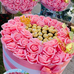 Cilindro Grande  de rosas 