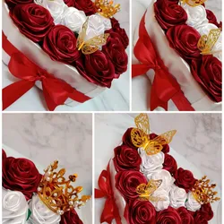 Rosas eternas en forma de corazón