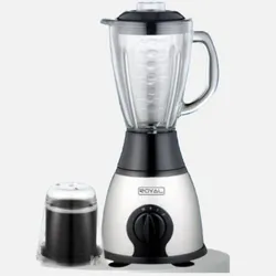 Batidora Royal de acero y vaso de cristal + moledora de especies 