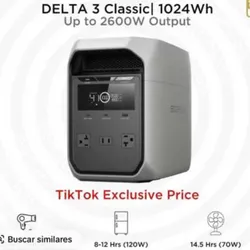 Estación de energía Ecoflow delta 3 1800 watts con pico de 2600  watts 