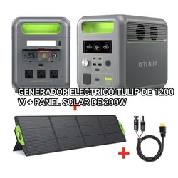 Estación de energía Tulip 1200 watts con panel solar de 200 watts 