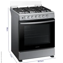 Fogón Samsung de 6 quemadores con horno 