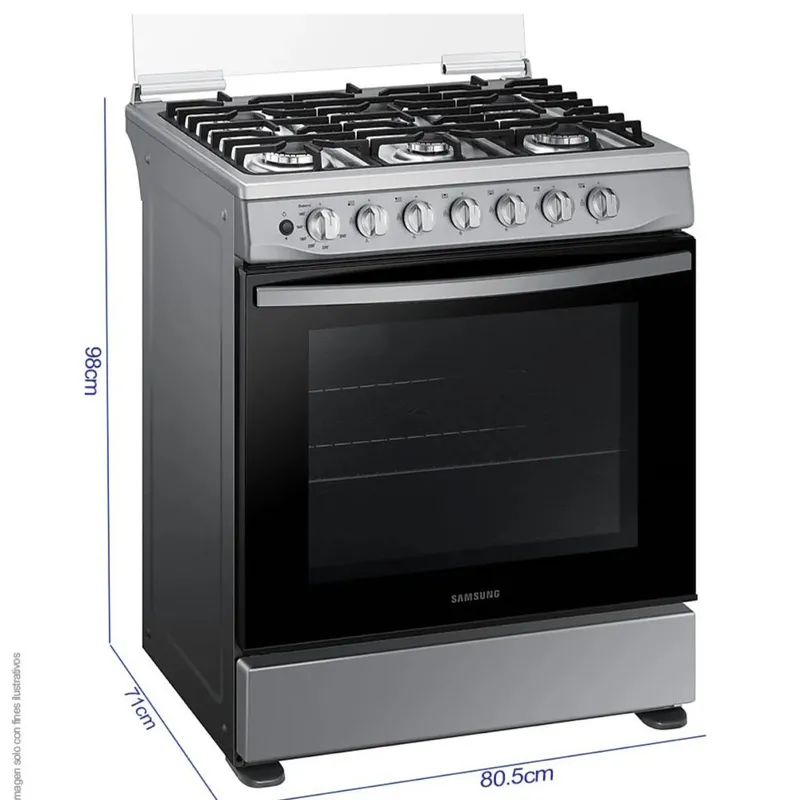 Fogón Samsung de 6 quemadores con horno 