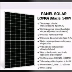 Panel solar longi 540 watts 