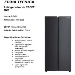 Refrigerador Royal 20 pies 