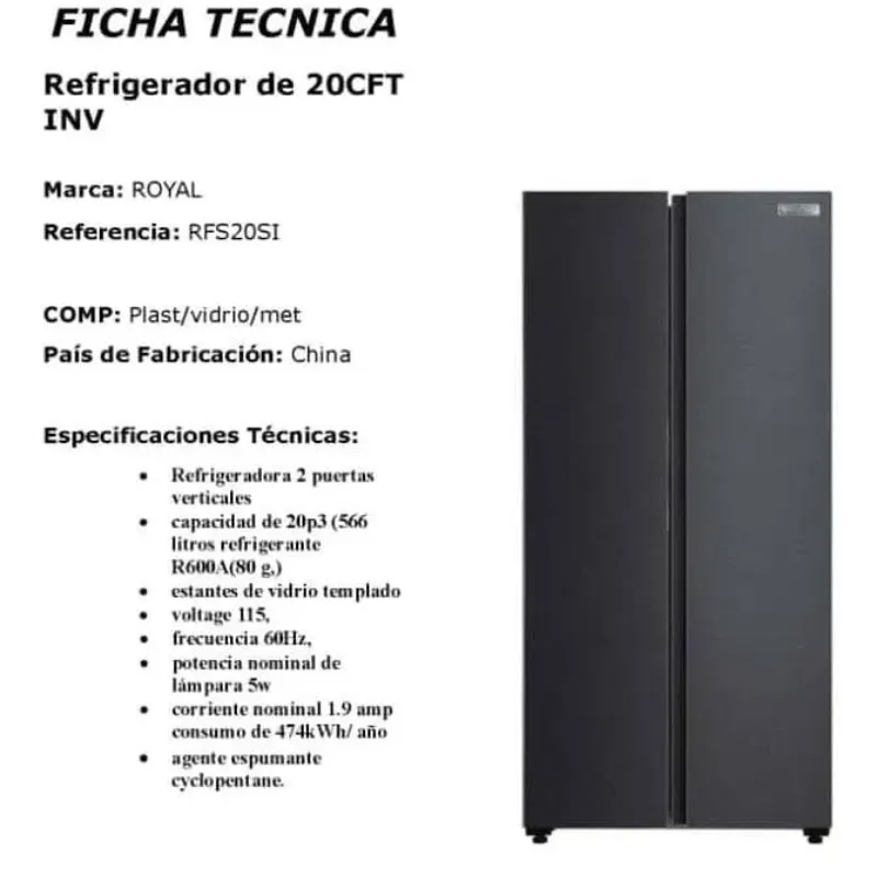 Refrigerador Royal 20 pies 