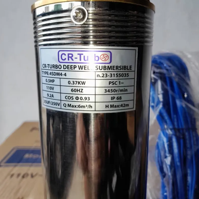 Turbina sumergible 1 1/4 pulgada 0.5 hp 110 volts