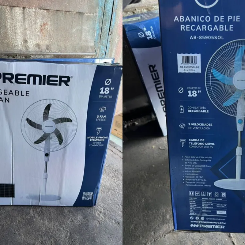 Ventilador recargable premier 18”