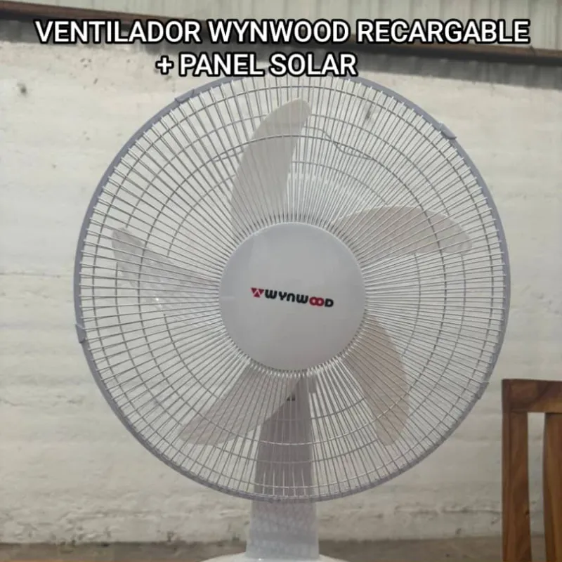 Ventilador wynwood recargable de mesa con panel solar 