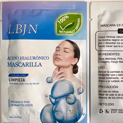 Mascarilla facial de  ácido hialuronico para la limpieza facial