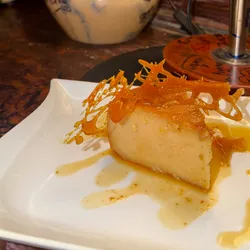 Flan de leche con telaraña 