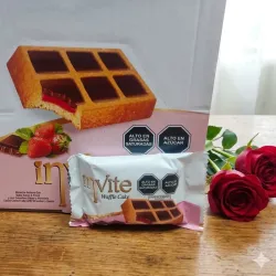 Invite waffle relleno fresa