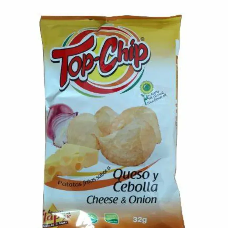 Papas TOP CHIP Sabor Queso y cebolla