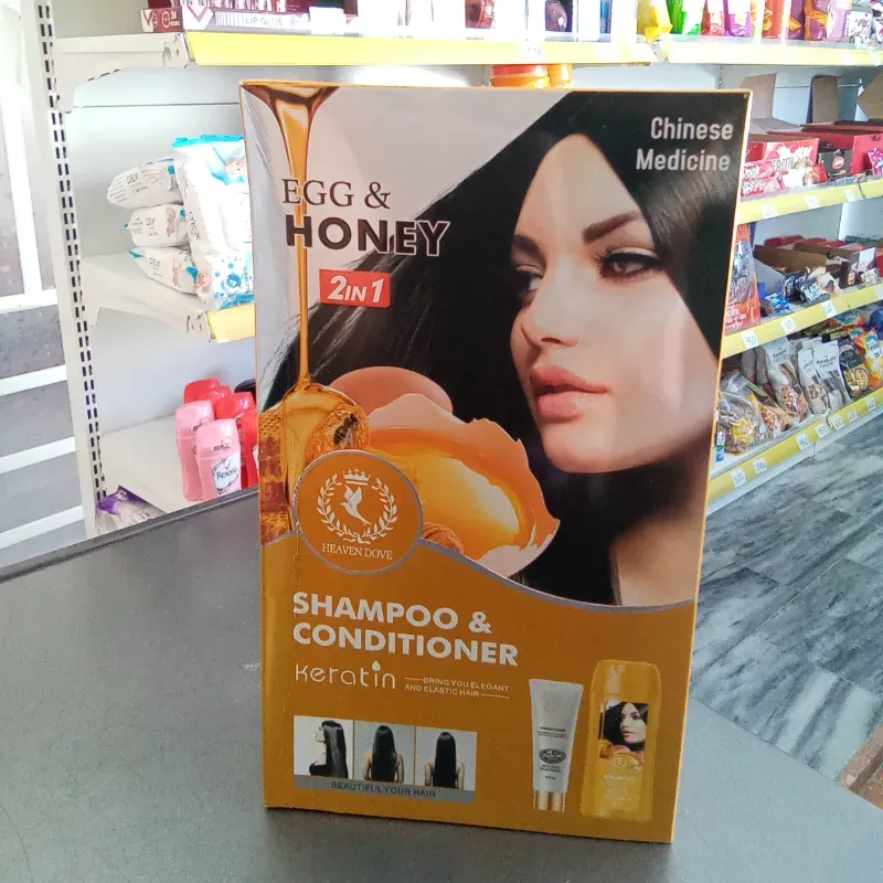 Set de champú y acondicionador (Huevos y Miel)