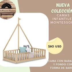 Camita infantil Montessori modelo barco