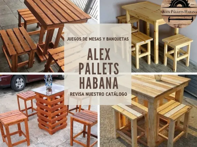 Juegos de Mesas y banquetas estilo rústico 