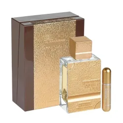 AMBER OUD GOLD 999.9 DUBAI EDITION 3.4 OZ + REFILLABLE ATOMISER by Al Haramain