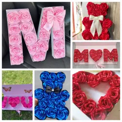Ideas de Arreglos florales #9 en letras y figuras 