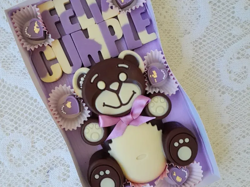 Cajas de Regalos🎁 con Figuras Grandes de Chocolate (Oso Grande/Oso 3D/Corazón 3D )🐻❤️🍫