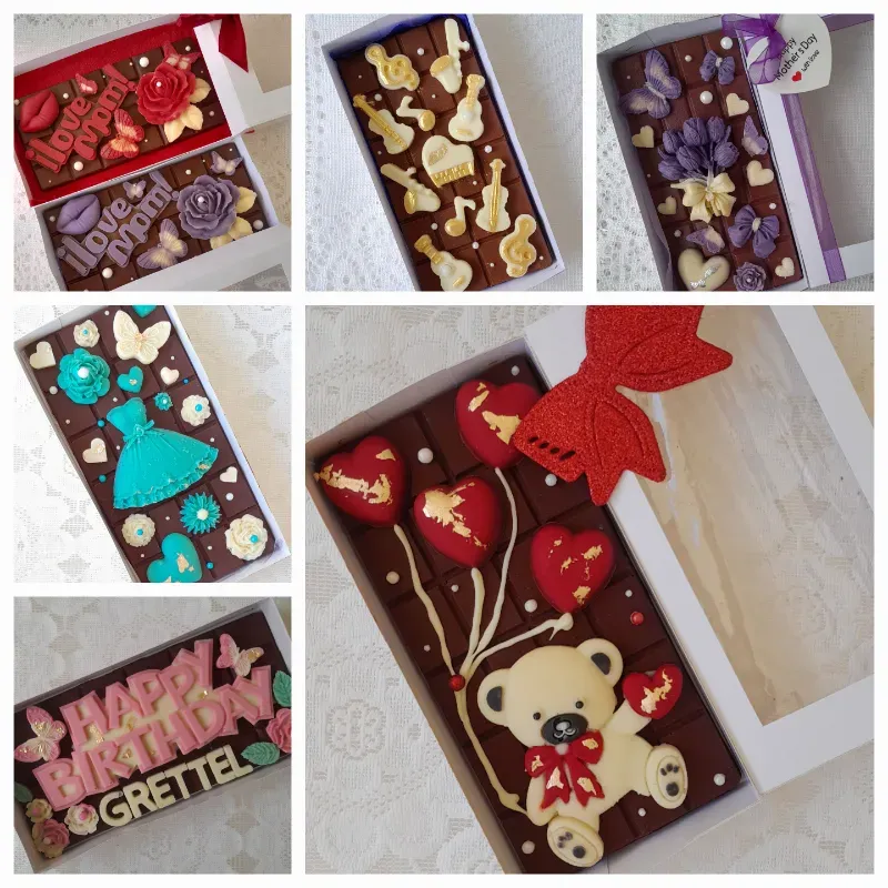 Tabletas de chocolate decoradas...🍫❤️