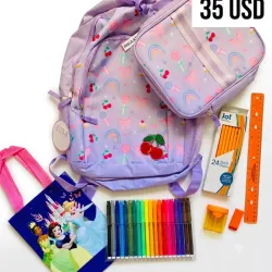 Mochila malva + lunchera