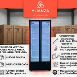 Exhibidor Vertical Doble XINGX. 25 Pies cúbicos/ 690 Litros.