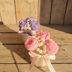 mini Bouquet 🌺 en Frasco de Cristal 