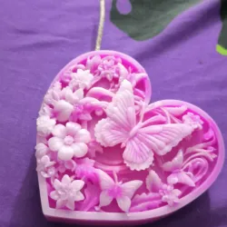 Vela de Corazon con Mariposas 
