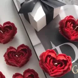 Vela en flor con Forma de Corazon 