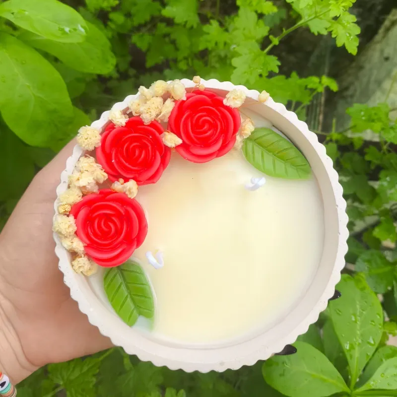 Velas de Cera de Soja Aromática en base de yeso