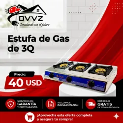 Fogón gas 3Q ACERO Milexus 