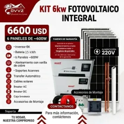 KIT 6KW CON 15KW BATERÍA con 6PANELES