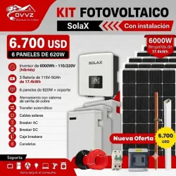 Kit 6kw con 17.4kw respaldo batería