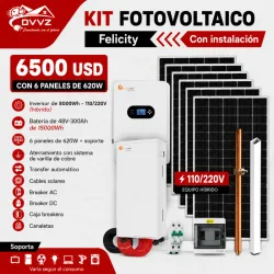 Kit Solar 8Kw con 15Kw respaldo de Batería