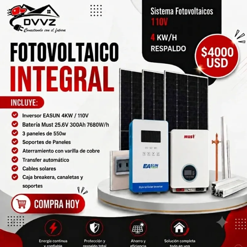 Kit Solar 6KW con 7KW respaldo bateria