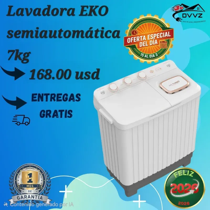Lavadora semiautomática 7kg EKO 