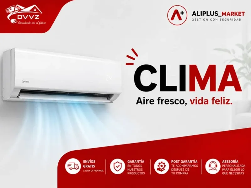 Aires acondicionados y ventiladores.
