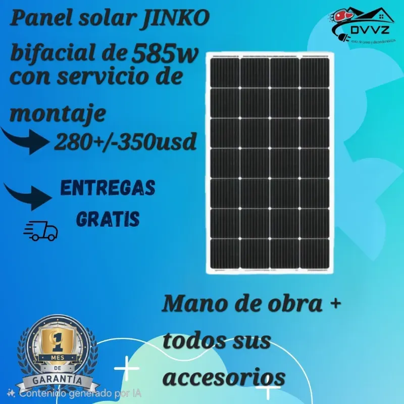 Panel Solar Bifacial 585W + Montaje y Accesorios