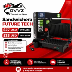 Sandwichera Grill 1200W - 35USD / Sandwichera Grill 800W - 27USD 