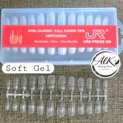 240 tips Soft Gel Estructura Oval Medianas