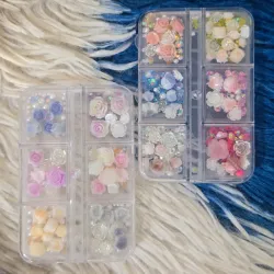 Cajita de decoración (Rosas de colores, perlas y diamanticos)