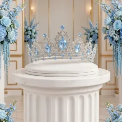Corona pequeña con piedras azul claro(A24)