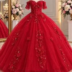 Rojo con adornos florales(Q17)