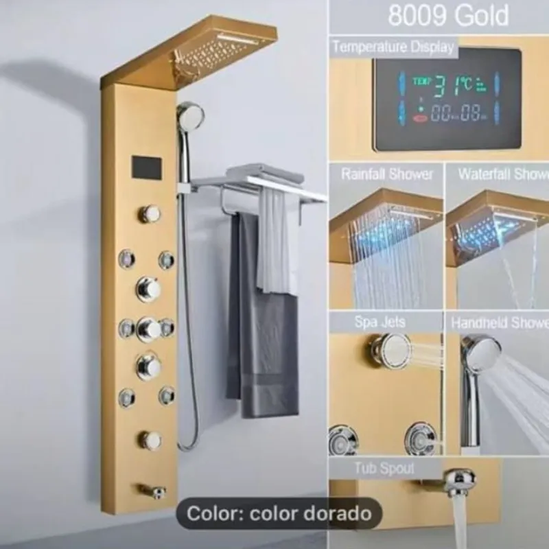 Ducha de superficie dorada 